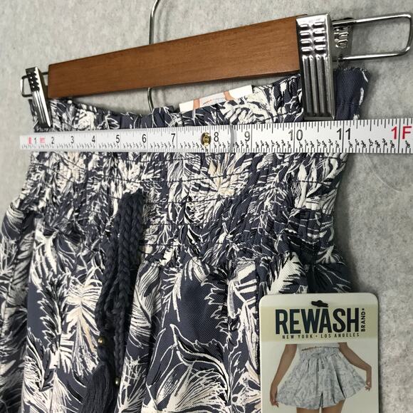 Rewash Shorts Womens Small Blue Floral Flutter‎ Loose Flowy Tropical Summer - Picture 6 of 13